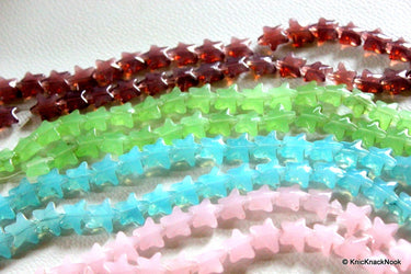 Brown Star Shaped Glass Beads 13mm